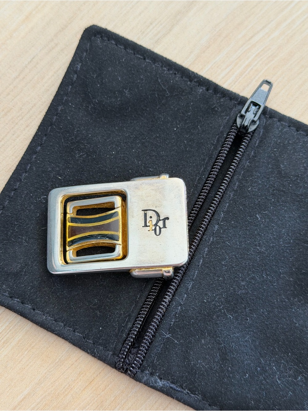 Rare Vintage Dior Two-Tone Gold and Silver Belt Buckle
